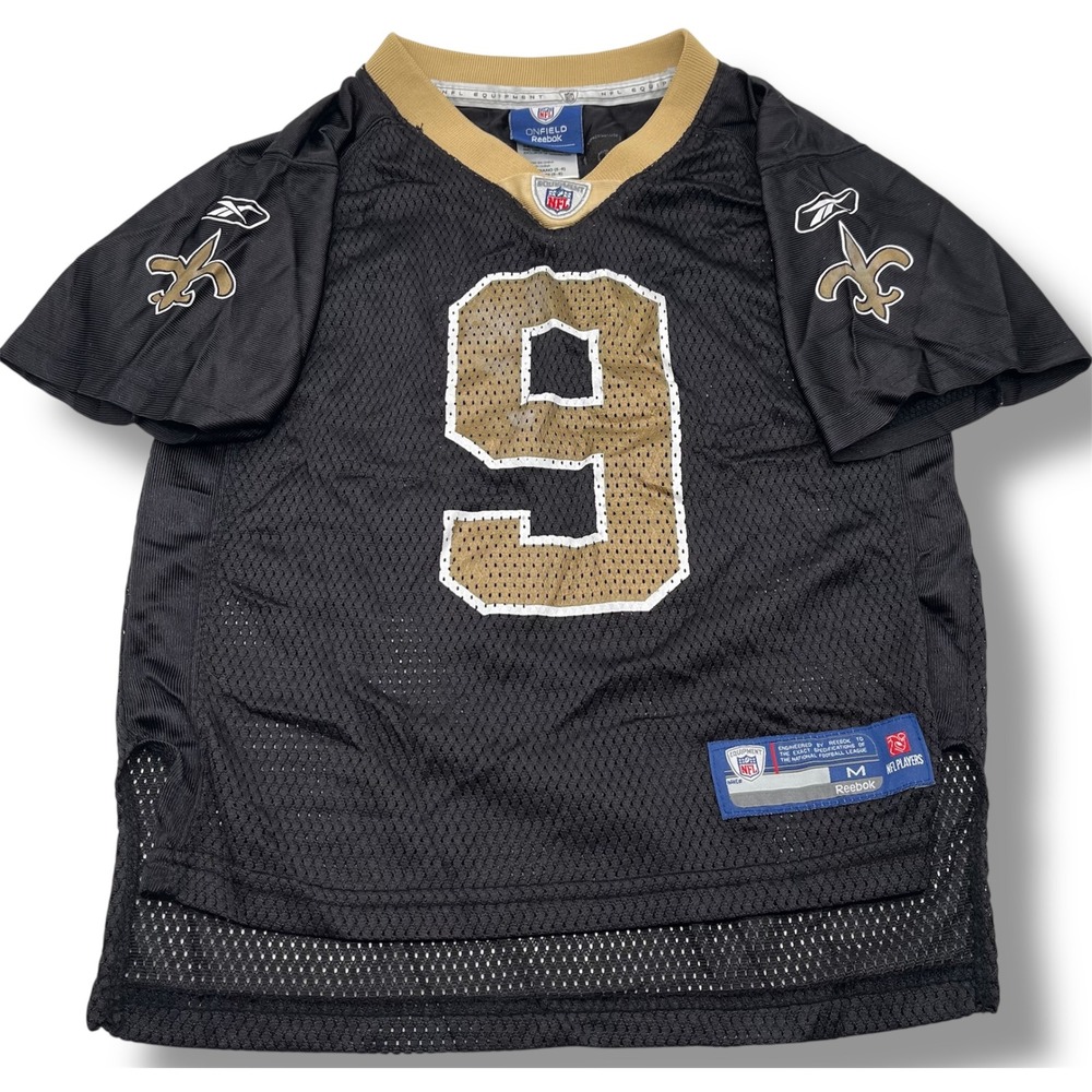 Reebok New Orleans Saints Drew Brees‎ 9 NFL Jersey Black Kids Medium 5-6